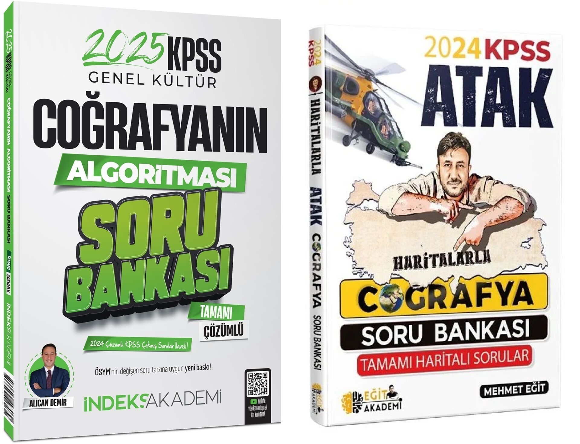 SÜPER FİYAT - Eğit + İndeks 2025 KPSS Haritalarla Atak Coğrafya + Soru Bankası 2 li Set - Mehmet Eğit Eğit + İndeks Akademi Yayıncılık