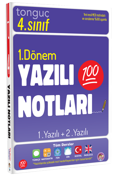 Tonguç  4. Sınıf Tüm Dersler 1. Dönem 1. Yazılı ve 2. Yazılı Notları Tonguç Akademi