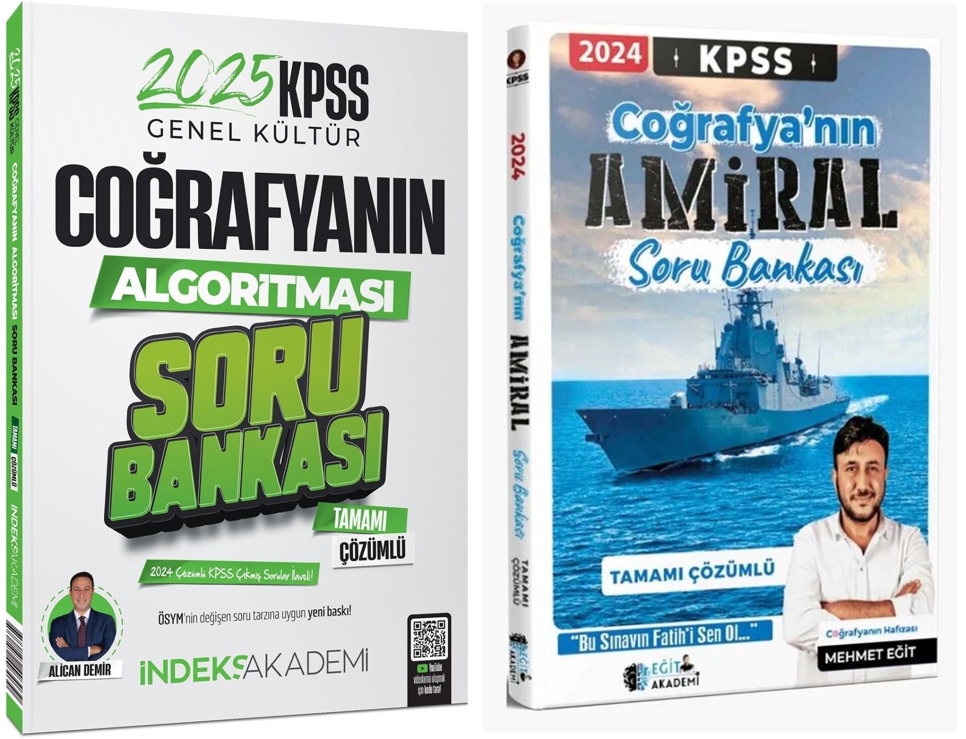 SÜPER FİYAT - Eğit + İndeks 2025 KPSS Coğrafyanın Amiral Soru Bankası 2 li Set - Mehmet Eğit Eğit + İndeks Akademi Yayıncılık