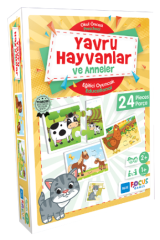 Yavru Hayvanlar ve Anneler 24 Parça Puzzle Blue Focus Games