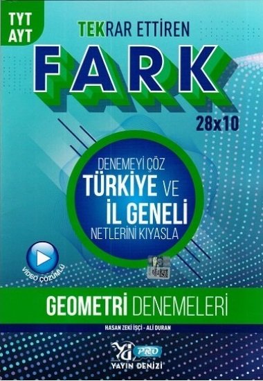 Yayın Denizi Pro YKS TYT AYT Geometri Tekrar Ettiren Fark 28x10 Deneme Video Çözümlü Yayın Denizi Pro Yayınları