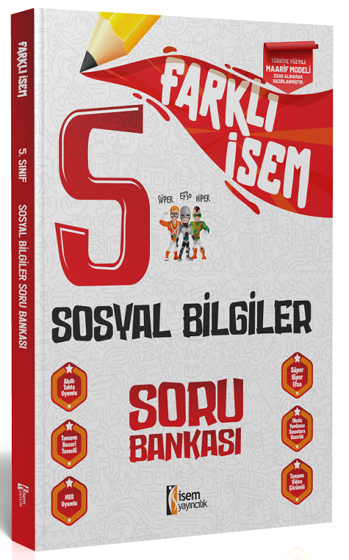 İsem 5. Sınıf Farklı İsem Sosyal Bilgiler Soru Bankası İsem Yayıncılık