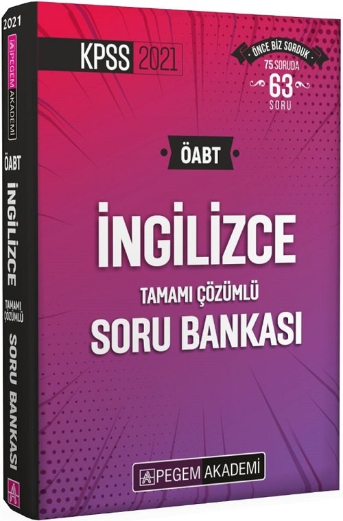 Pegem 2021 ÖABT İngilizce Soru Bankası Çözümlü Pegem Akademi Yayınları