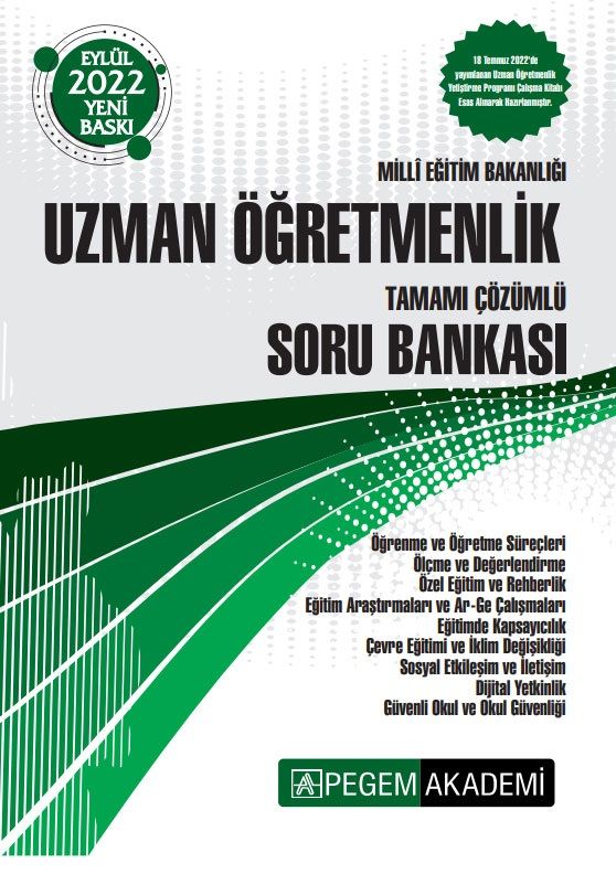 Pegem 2022 MEB Uzman Öğretmenlik Soru Bankası Pegem Akademi Yayınları