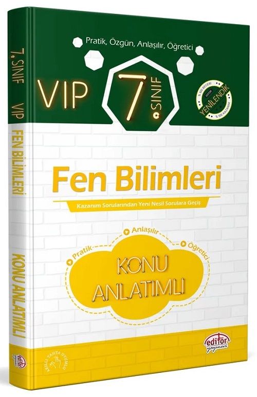 Editör 7. Sınıf Fen Bilimleri VIP Konu Anlatımlı Editör Yayınları