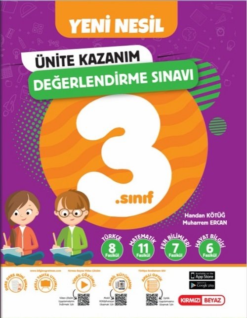 Kırmızı Beyaz 3. Sınıf Tüm Dersler Ünite Kazanım Değerlendirme Sınavı Kırmızı Beyaz Yayınları