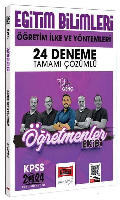 Yargı 2024 KPSS Eğitim Bilimleri Öğretmenler Ekibi Öğretim İlke ve Yöntemleri 24 Deneme Çözümlü - Fatih Genç Yargı Yayınları