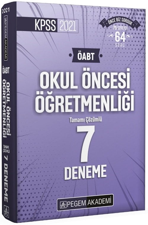 Pegem 2021 ÖABT Okul Öncesi 7 Deneme Çözümlü Pegem Akademi Yayınları