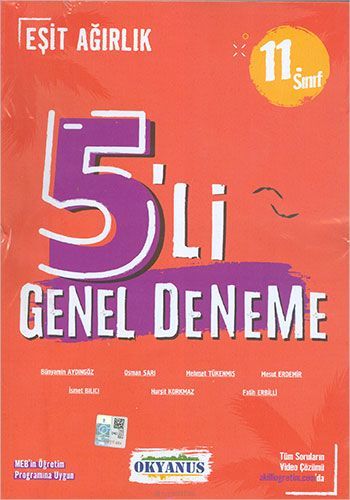 Okyanus 11. Sınıf Eşit Ağırlık 5 li Genel Deneme Okyanus Yayınları