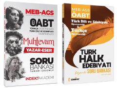 Edebiyat TV + İndeks 2025 ÖABT MEB-AGS Türk Dili Edebiyatı ve Türkçe Türk Halk Edebiyatı + Muhtevam Yazar Eser Soru Bankası 2 li Set - Hidayet Aydın Edebiyat TV + İndeks Akademi Yayınları