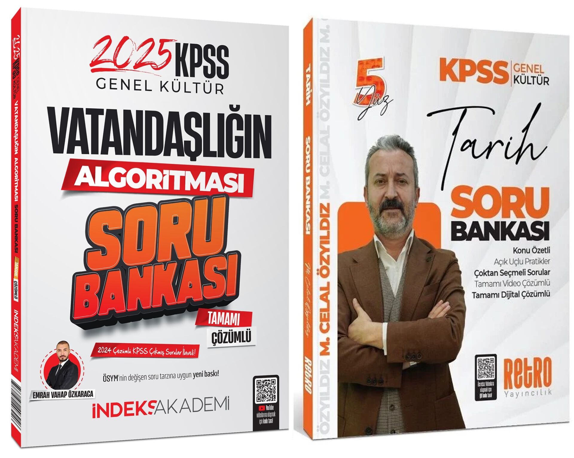 Retro + İndeks 2025 KPSS Tarih 5Yüz + Vatandaşlık Soru Bankası 2 li Set - Mehmet Celal Özyıldız Retro + İndeks Akademi Yayıncılık