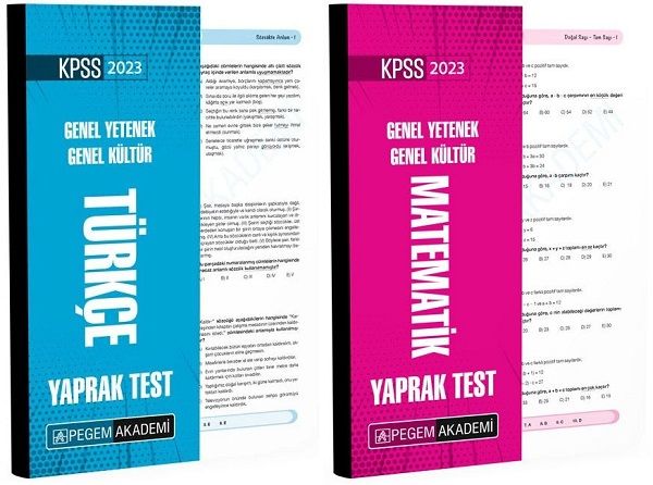 SÜPER FİYAT - Pegem 2023 KPSS Türkçe+Matematik Yaprak Test 2 li Set Pegem Akademi Yayınları