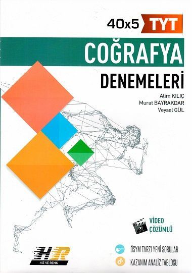 Hız ve Renk YKS TYT Coğrafya 40x5 Denemeleri Hız ve Renk Yayınları