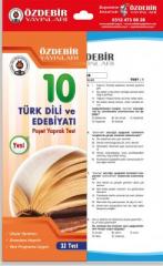 Özdebir 10.Sınıf Türk Dili ve Edebiyatı Yaprak Test Özdebir Yayınları