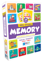 Memory Akıl Oyunu - Taşıtlar 34 Parça Puzzle Blue Focus Games