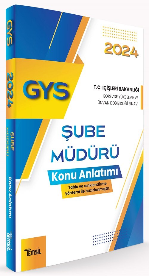 Temsil 2024 GYS İçişleri Bakanlığı Şube Müdürü Konu Anlatımı Görevde Yükselme Temsil Kitap Yayınları