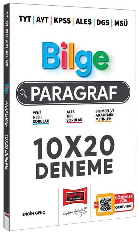 SÜPER FİYAT - Yargı TYT AYT KPSS ALES DGS MSÜ Bilge Paragraf 10x20 Deneme PDF Çözümlü Yargı Yayınları