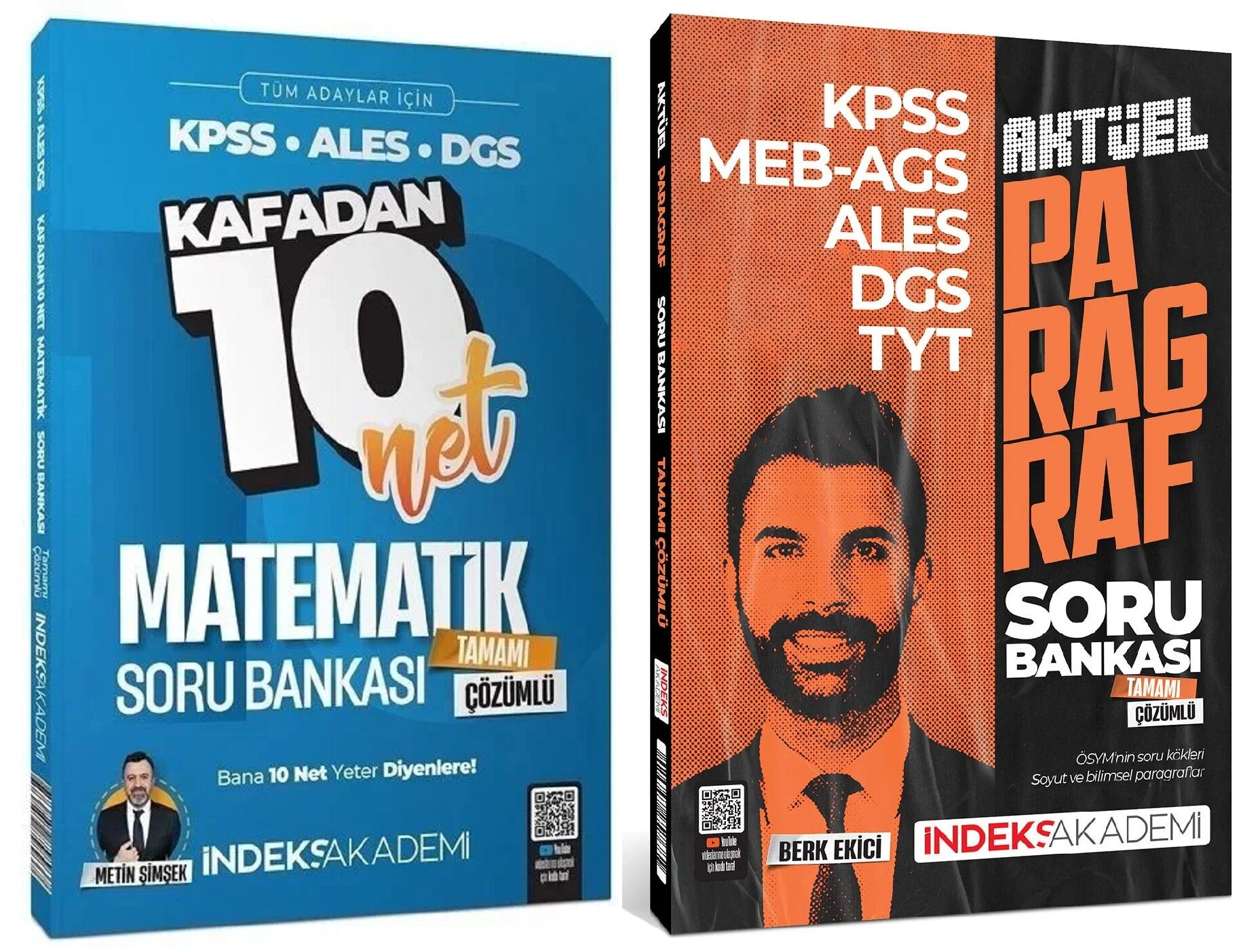 İndeks 2025 KPSS ALES DGS Matematik + Paragraf Soru Bankası 2 li Set - Metin Şimşek, Berk Ekici İndeks Akademi Yayıncılık