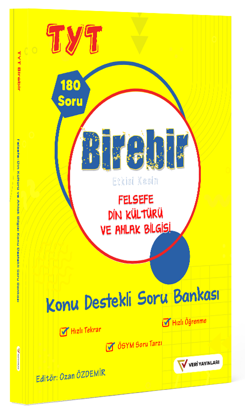 Veri Yayınları YKS TYT Felsefe Din Kültürü ve Ahlak Bilgisi Birebir Konu Destekli Soru Bankası Veri Yayınları