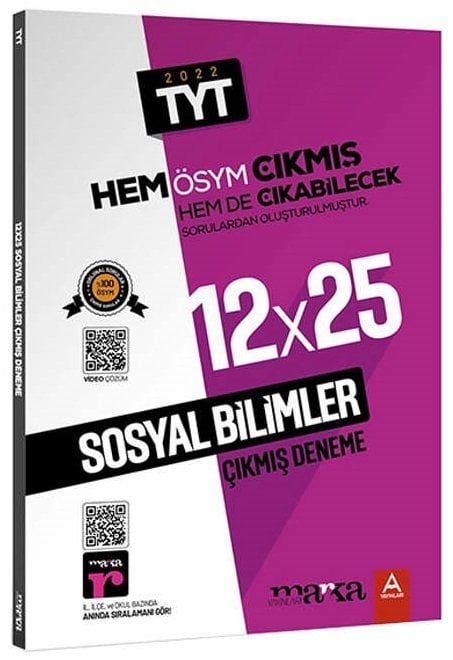 Marka 2025 YKS TYT Sosyal Bilimler 12x25 Çıkmış ve Çıkabilecek Denemeler Marka Yayınları