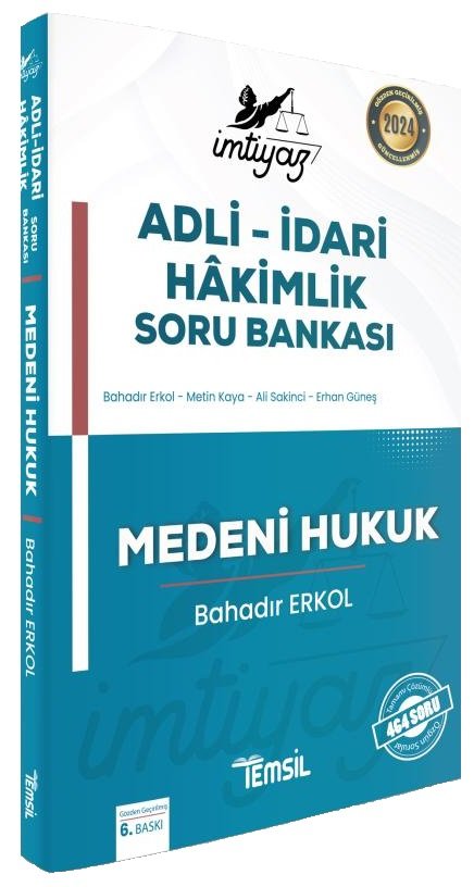 Temsil 2024 Adli İdari Hakimlik Medeni Hukuk İMTİYAZ Soru Bankası Çözümlü 5. Baskı - Bahadır Erkol Temsil Kitap Yayınları