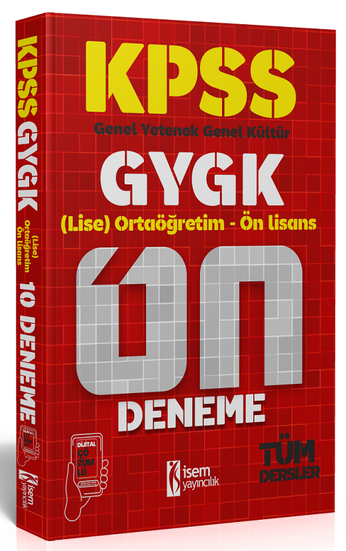 İsem 2024 KPSS Lise Ortaöğretim Ön Lisans 10 Deneme Çözümlü İsem Yayınları