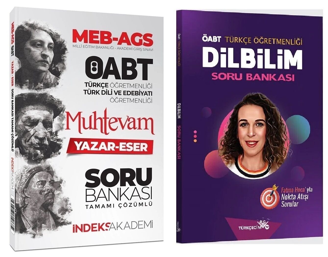 Türkçecim TV + İndeks 2025 ÖABT MEB-AGS Türkçe Dilbilim + Muhtevam Yazar Eser Soru Bankası 2 li Set - Fatma Özbek Türkçecim TV + İndeks Akademi Yayınları