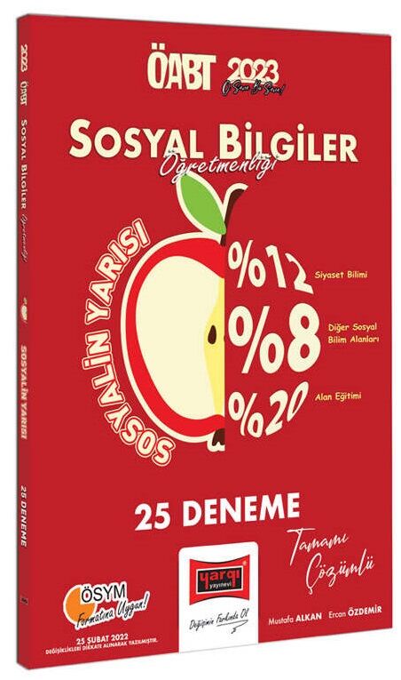 Yargı 2023 ÖABT Sosyal Bilgiler Öğretmenliği Sosyalin Yarısı 25 Deneme Çözümlü Yargı Yayınları