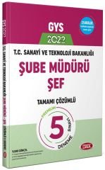 Data 2023 GYS Sanayi ve Teknoloji Bakanlığı Şube Müdürü, Şef 5 Deneme Çözümlü Görevde Yükselme Data Yayınları