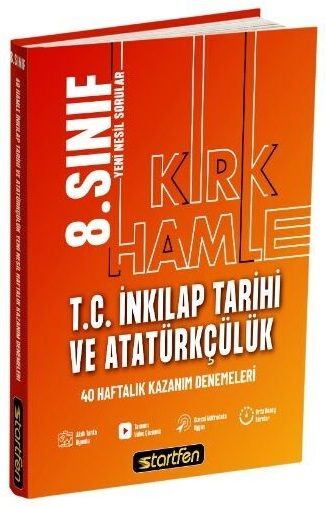 Startfen 8. Sınıf TC İnkılap Tarihi ve Atatürkçülük 32 Haftalık Kazanım Denemeleri Startfen Yayınları