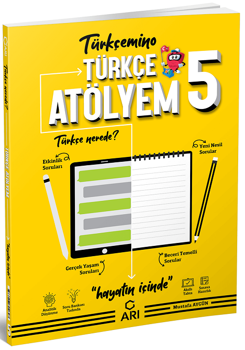 SÜPER FİYAT - Arı Yayınları 5. Sınıf Türkçemino Türkçe Atölyem Arı Yayınları