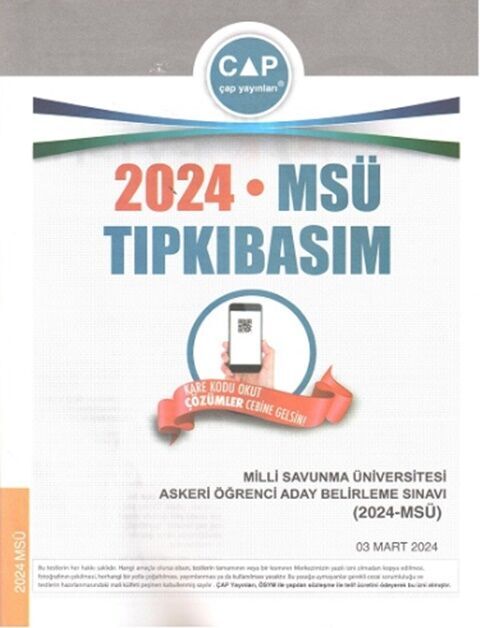 Çap Yayınları 2024 MSÜ Tıpkı Basım Çıkmış Sorular Çap Yayınları