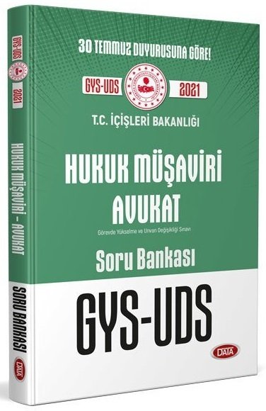 SÜPER FİYAT - Data 2021 GYS ÜDS İçişleri Bakanlığı Hukuk Müşaviri Avukat Soru Bankası Görevde Yükselme Data Yayınları