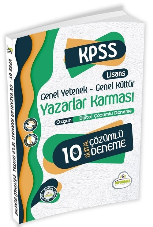 SÜPER FİYAT - İnformal KPSS Genel Yetenek Genel Kültür Yazarlar Karması 10 Deneme Dijital Çözümlü İnformal Yayınları