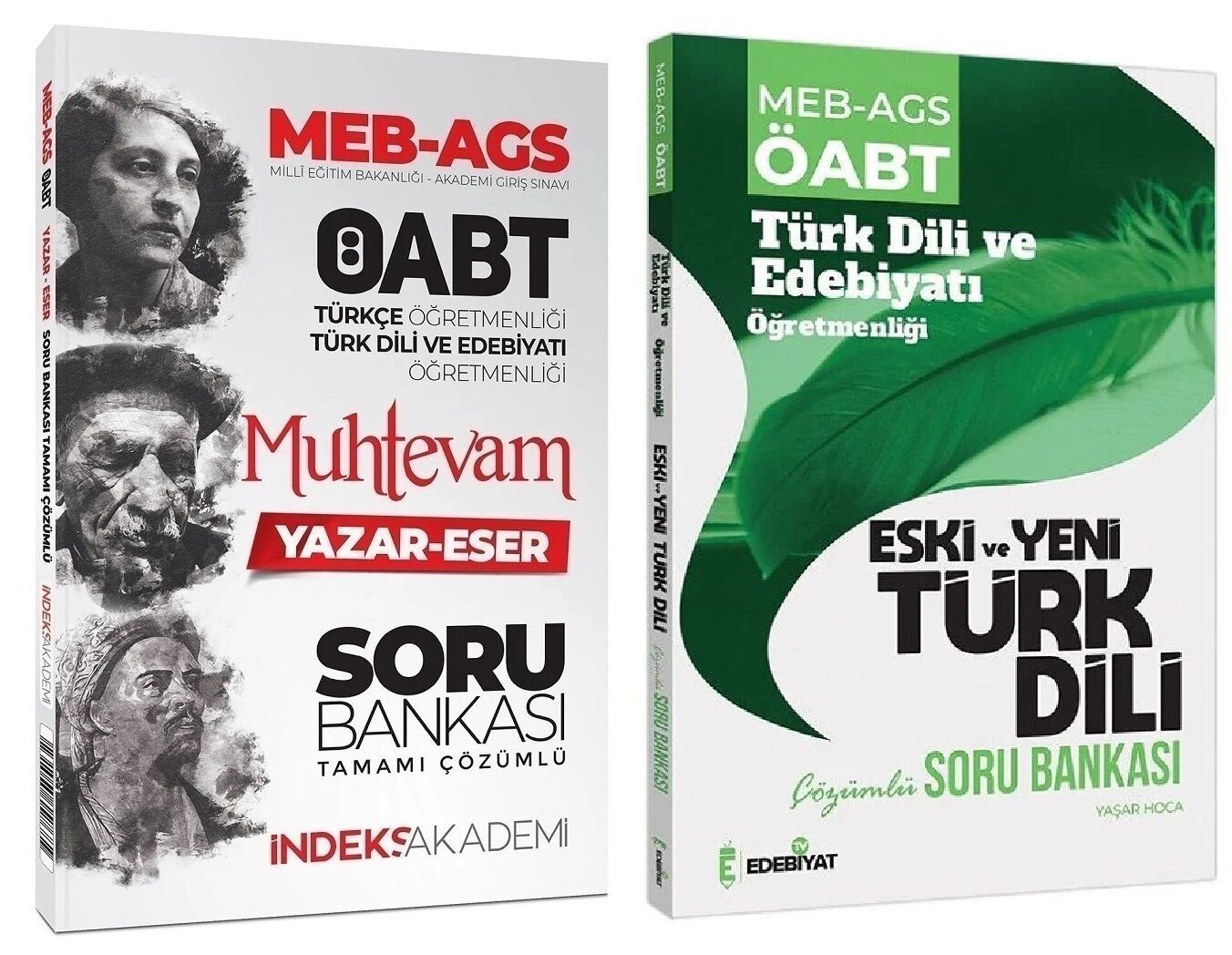 Edebiyat TV + İndeks 2025 ÖABT MEB-AGS Türk Dili Edebiyatı Eski ve Yeni Türk Dili + Muhtevam Yazar Eser Soru Bankası 2 li Set Edebiyat TV + İndeks Akademi Yayınları