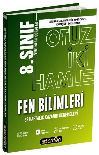 Startfen 8. Sınıf Fen Bilimleri 32 Haftalık Kazanım Denemeleri Startfen Yayınları