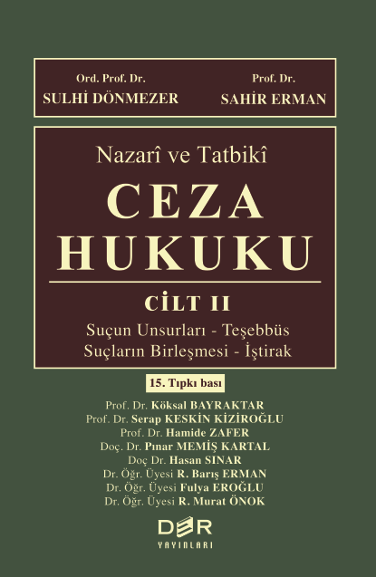 Der Yayınları Ceza Hukuki Cilt-2 - Köksal Bayraktar Der Yayınları