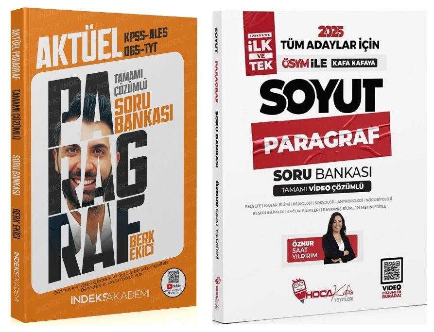 Hoca Kafası + İndeks 2025 KPSS TYT ALES DGS Soyut Paragraf Soru Bankası 2 li Set - Öznur Saat Yıldırım Hoca Kafası + İndeks Akademi Yayınları