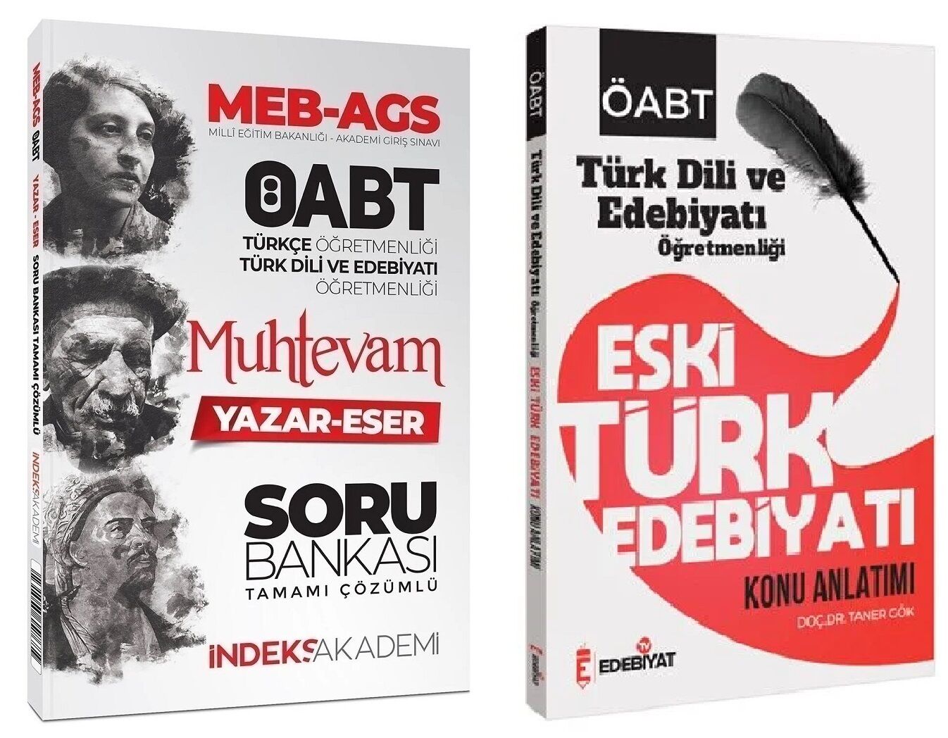 Edebiyat TV + İndeks 2025 ÖABT MEB-AGS Türk Dili Edebiyatı Eski Türk Edebiyatı Konu + Muhteva Yazar Eser Soru Bankası 2 li Set - Taner Gök Edebiyat TV + İndeks Akademi Yayınları