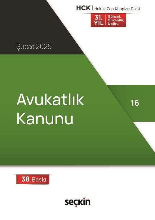 Seçkin 2025 Avukatlık Kanunu Cep Kitabı 38. Baskı Seçkin Yayınları