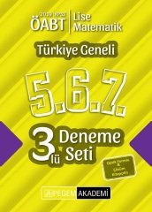 Pegem 2019 ÖABT Lise Matematik Öğretmenliği Türkiye Geneli 3 Deneme (5.6.7) Pegem Akademi Yayınları