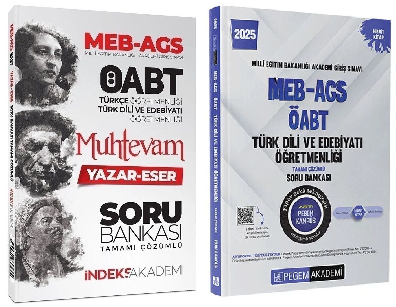 Pegem + İndeks 2025 ÖABT MEB-AGS Türk Dili ve Edebiyatı + Muhteva Yazar Eser Soru Bankası 2 li Set Pegem + İndeks Akademi Yayınları