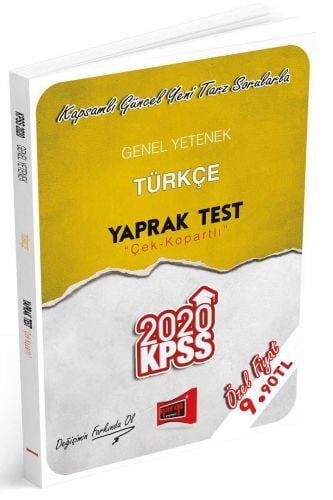 Yargı 2020 KPSS Türkçe Yaprak Test Çek Kopartlı Yargı Yayınları