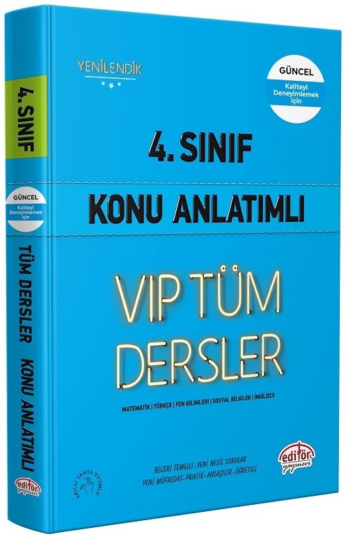 Editör 4. Sınıf VIP Tüm Dersler Konu Anlatımlı Mavi Kitap Editör Yayınları