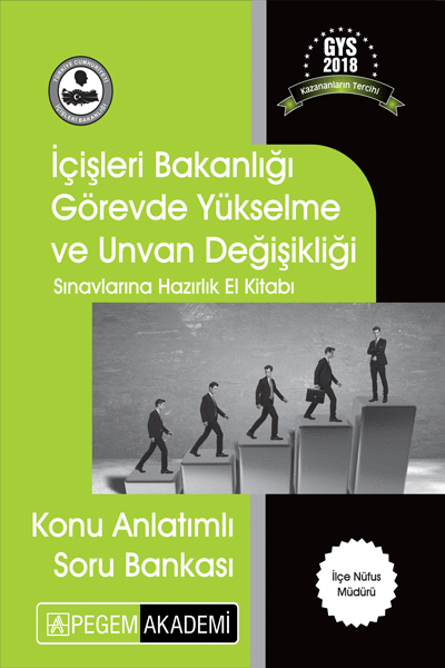 Pegem 2018 GYS İçişleri Bakanlığı İlçe Nüfus Müdürü Görevde Yükselme Konu Anlatımlı Soru Bankası Pegem Akademi Yayınları