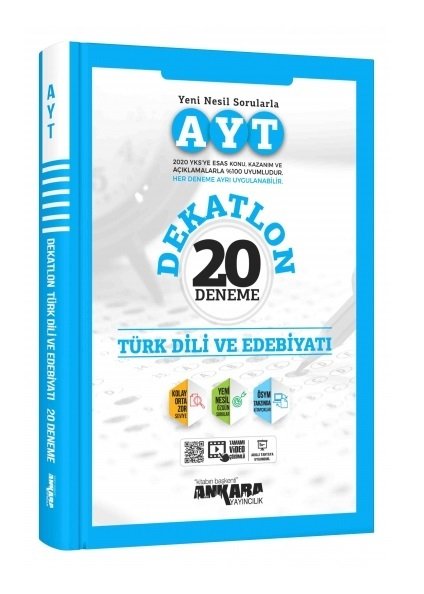 Ankara Yayıncılık YKS AYT Türk Dili ve Edebiyatı 20 Deneme Dekatlon Video Çözümlü Ankara Yayıncılık