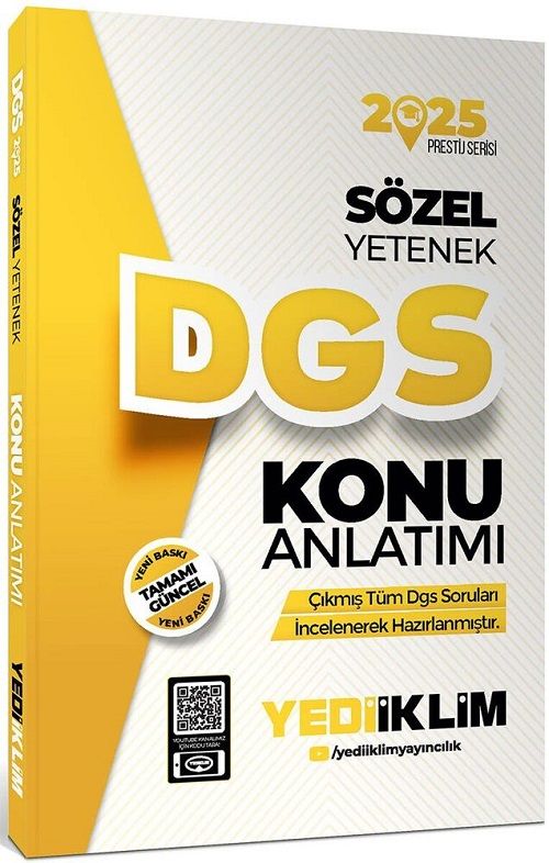 Yediiklim 2025 DGS Prestij Sözel Yetenek Konu Anlatımı Yediiklim Yayınları