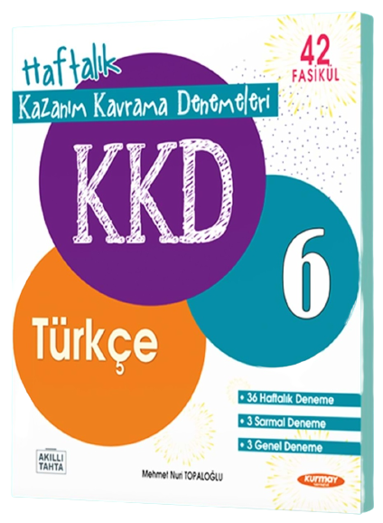 Kurmay ELT 6. Sınıf Türkçe KKD Haftalık Kazanım Kavrama Denemeleri Kurmay ELT Yayınları