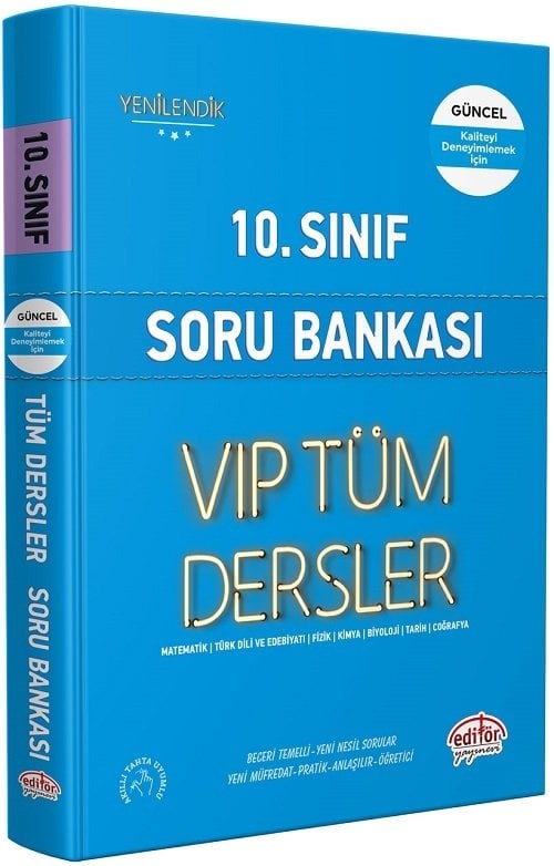 Editör 10. Sınıf VIP Tüm Dersler Soru Bankası Mavi Kitap Editör Yayınları