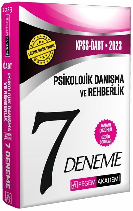 Pegem 2023 ÖABT Psikolojik Danışma ve Rehberlik 7 Deneme Çözümlü Pegem Akademi Yayınları